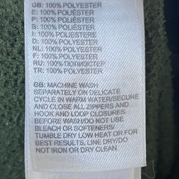 North Face Quarter Zip Green Fleece Pullover Sweater - Size Large - Picture 5 of 5